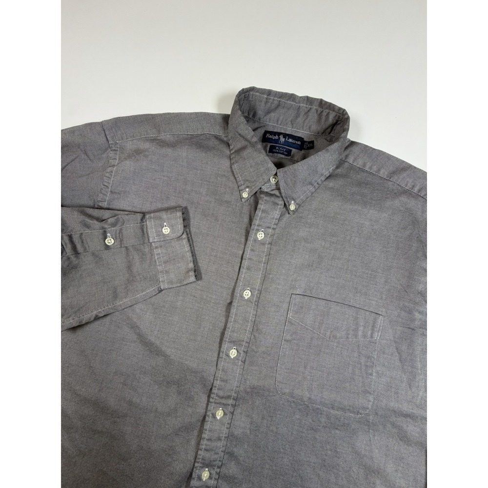 Ralph Lauren Blake Shirt Mens XL Gray Heather Oxford Button Down Long Sleeve